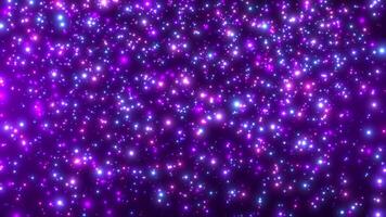 Abstract background of multicolored magic particles, neon particles glow and move upward at the speed of light, beautiful nebula, magic dust, seamless loop, 4K. video