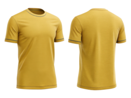 stylish yellow t shirt template featuring modern design with contrasting trim perfect for casual wear or branding opportunities png