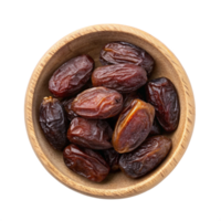 Dates in a bowl isolated on a transparent background. png