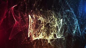 Abstract energetic cloud of glowing dust particles and dots with wave energy, particle flow, beautiful nebula, bokeh effect. Brilliant mix. animation video