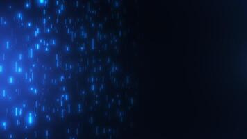 Abstract blue digital background. Visualization of big data particle flow or network connection. 4K animation, seamless loop video