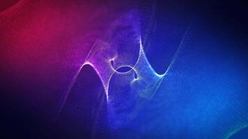 Colorful high-tech background with luminous particles, a swirling surface of dots forming a complex spiral structure. sci-fi digital space, particles video