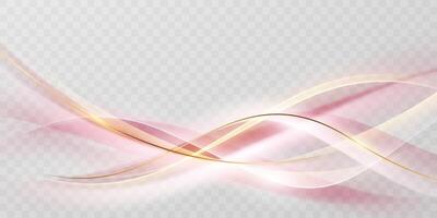 Abstract pink and gold wave background vector