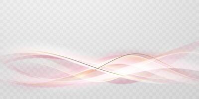 Abstract pink wave background with gold lines vector