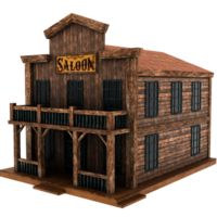 Render old west saloon with transparent background png