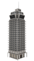 3d render brutalist skyscraper with transparent background png