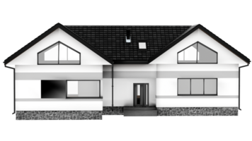 modern house Render with transparent background png