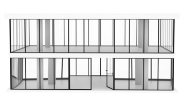 Render modern glass building with transparent background png
