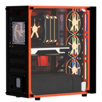 3d render gaming pc case with transparent background png
