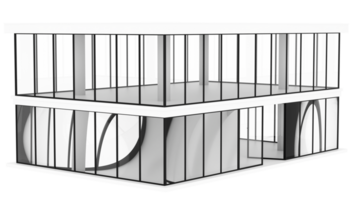3d render modern glass building with transparent background png