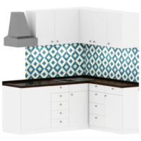 3d render modern kitchen with transparent background png
