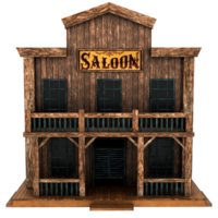 3d render old west saloon with transparent background png