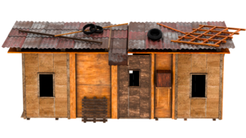 Rustic wooden shack render with transparent background png