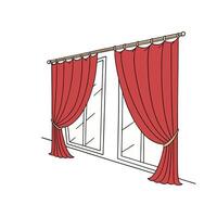 How to hang curtains in a window vector