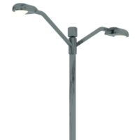 3d render rusty dual street lamp with transparent background png