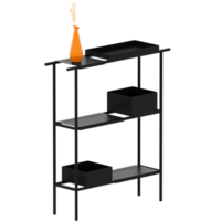 3d render black shelf with transparent background png