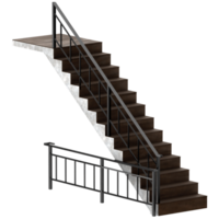 3d render staircase with transparent background png