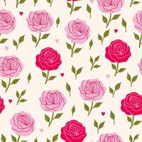 Simple seamless pattern with pink roses. graphics. vector