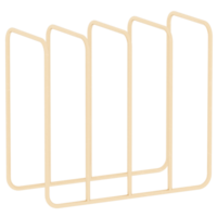 3d Metal magazine rack with transparent background png