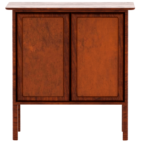 3d render wooden cabinet house with transparent background png