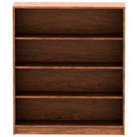 3d render bookshelf with transparent background png