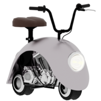 3d render silver scooter with transparent background png