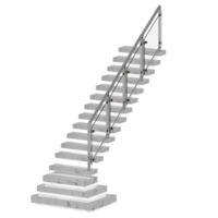 3d render floating stairs with transparent background png
