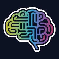 Modern Gradient Brain Maze AI and Neural Network Concept vector