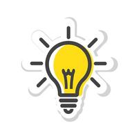 Light bulb. Idea symbol, icon, sticker, . vector