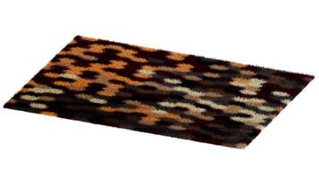 3d render patterned shaggy rug with transparent background png