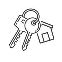 Two keys keychains with a house. vector