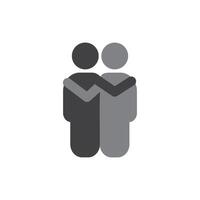 Two people embracing, in two shades of gray. vector