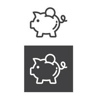 Piggy bank in two different versions. vector