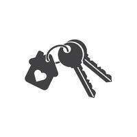 Two keys keychains with a house, icon, . vector