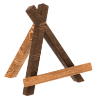 3d render wooden easel stand with transparent background png