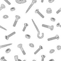 Seamless Background with Colorful Textured Illustrations of Fasteners on White Background vector