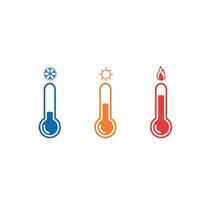 Color Silhouette Icon of a Thermometer Shows a Different Temperatures Isolated on White Background vector