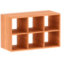 3d render wooden horizontal shelf with transparent background png