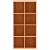 Render wooden double bookshelf with transparent background png