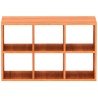 Render wooden horizontal shelf with transparent background png