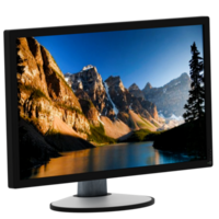 3d render computer monitor with transparent background png