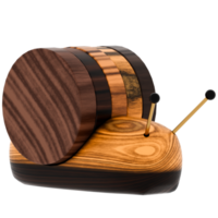 3d render wooden snail with transparent background png