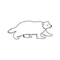 Outline Illustration of Wolverine Isolated on White Background vector