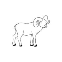 Outline Illustration of Snow Sheep Isolated on White Background vector