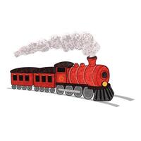 Illustration of Red Retro Train Isolated on White Background vector