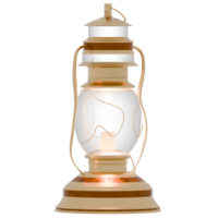 3d render vintage lantern with transparent background png