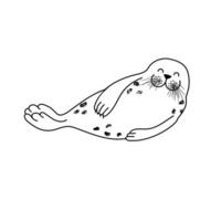 Outline Illustration of Seal Isolated on White Background vector