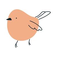 Minimalist orange bird. Perfect for spring and nature designs. vector