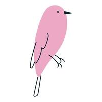 Simple pink bird. Perfect for spring and nature designs. vector