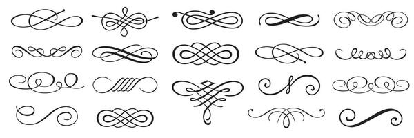 Set of decorative swirl calligraphic divider elements vector